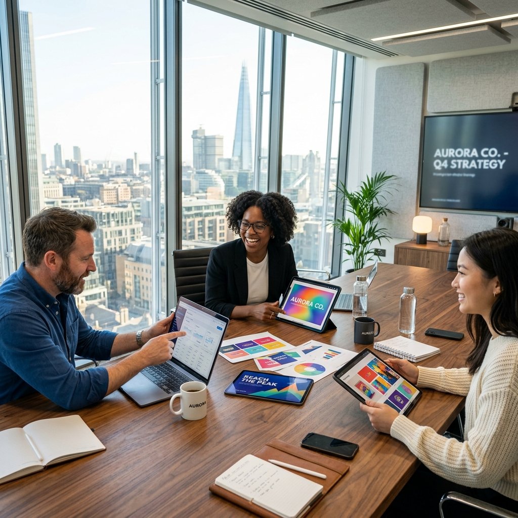 Digital marketing team collaborating